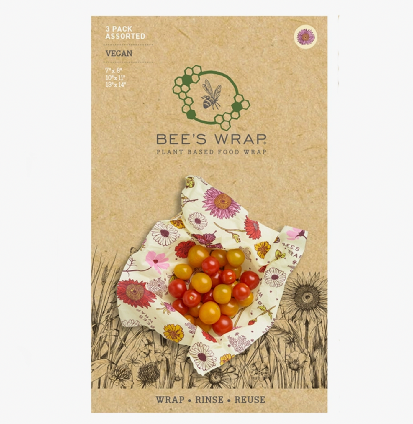 Bee's Wrap - Plant-Based Assorted 3 Pack - Meadow Magic