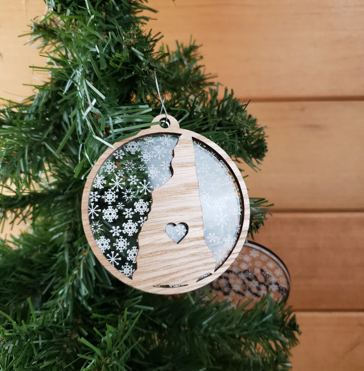 New Hampshire Wooden Laser Cut Holiday Christmas Ornament
