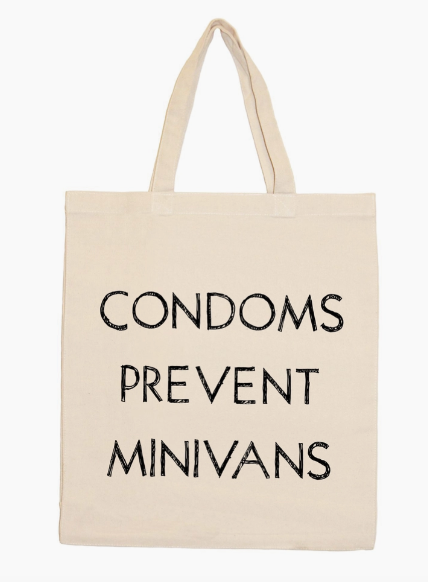 Condoms Prevent Minivan Eco-Friendly Natural Canvas Tote Bag