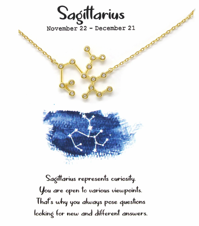 Sagittarius Zodiac Sign Necklace November 22 - December 21