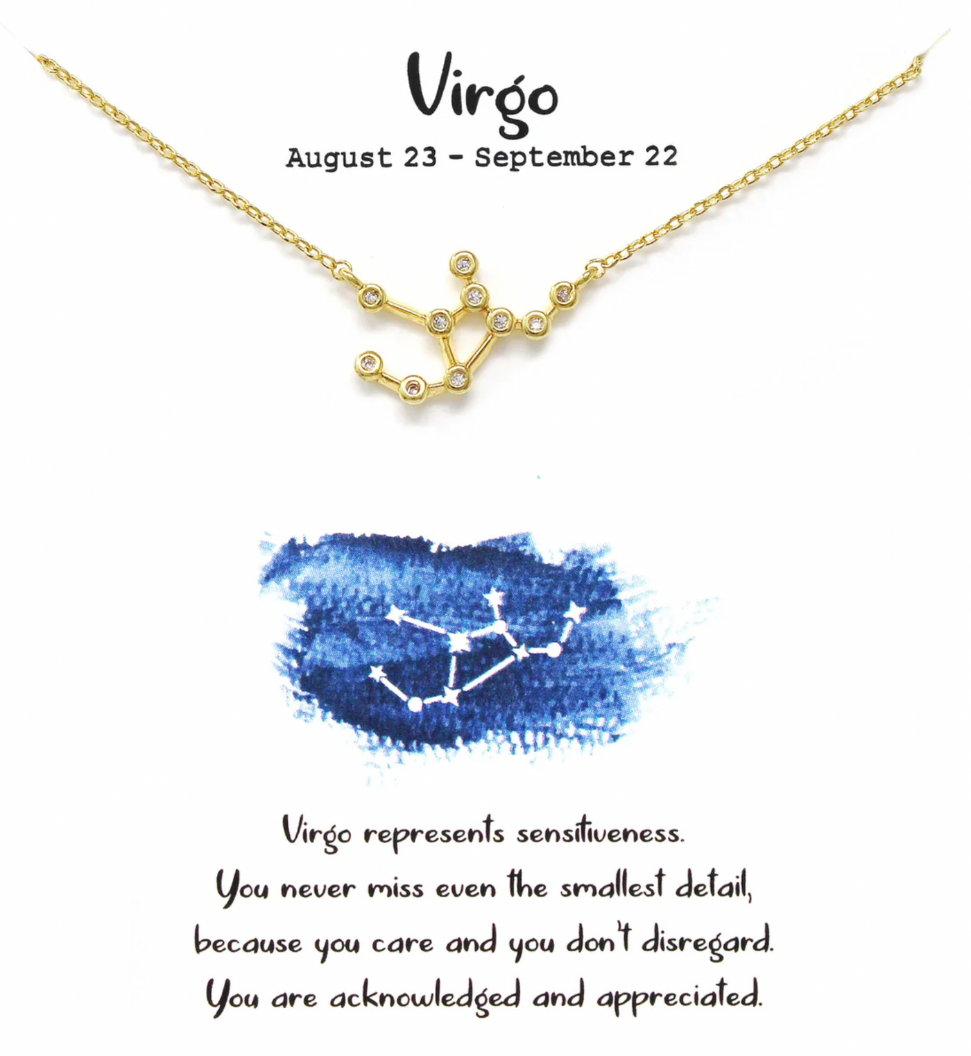 Virgo Zodiac Sign Necklace August 23 - September 22