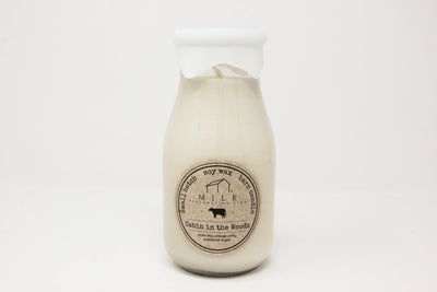 Milk Bottle Candle Cabin in the Woods (Pine, Orange Peel)