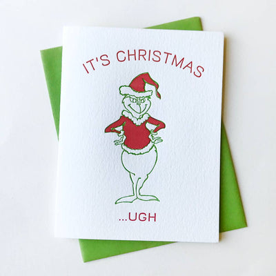 Grinch Christmas - Letterpress Holiday Christmas Card: Single card