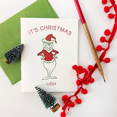 Grinch Christmas - Letterpress Holiday Christmas Card: Single card