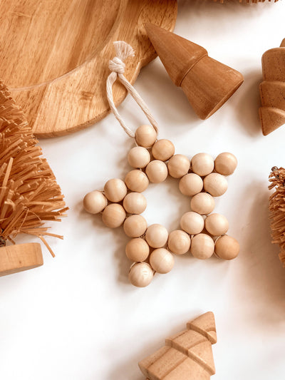 Macrame Ornament | Wooden Star Christmas Tree Decor