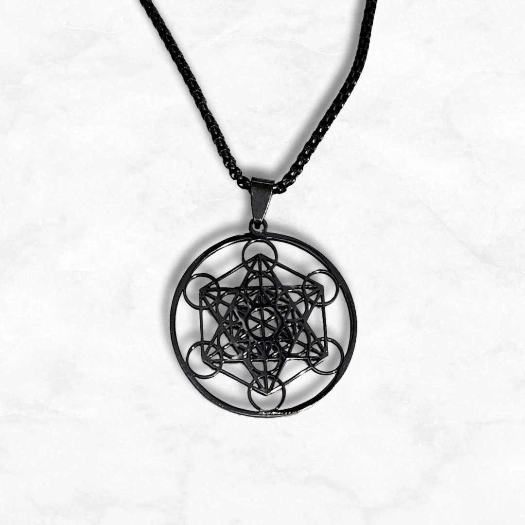 Stainless Steel Metatron Cube Pendant Necklace