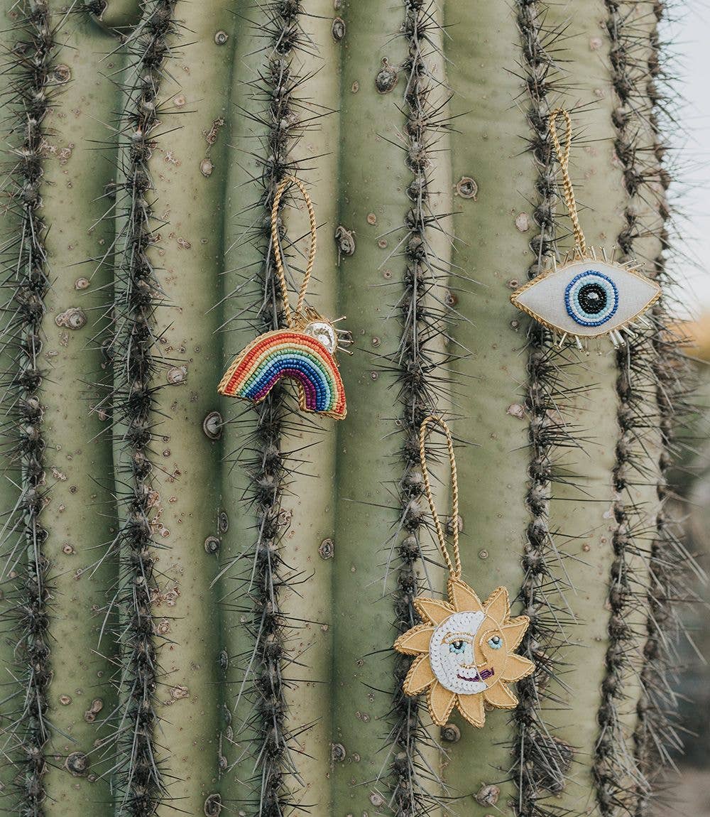 Larissa Plush Rainbow Sun Rays Felt Ornament - Embroidered