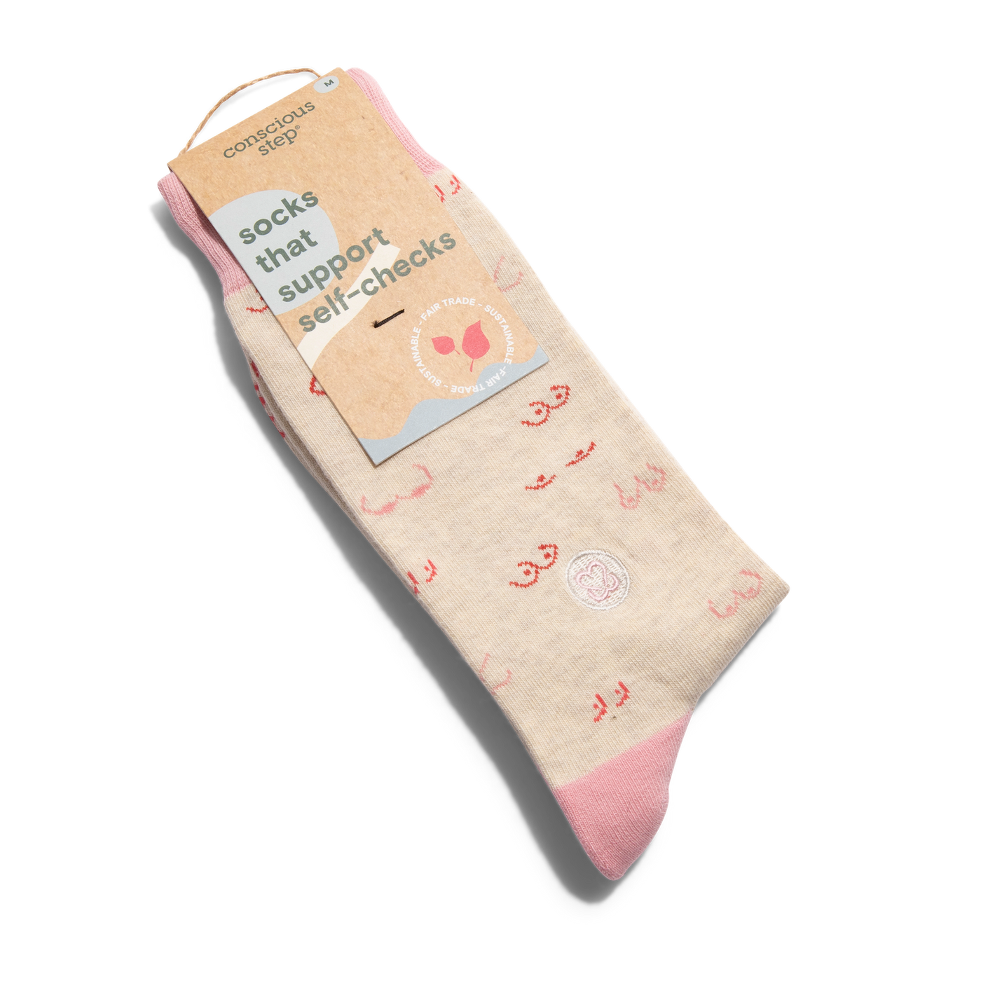 Socks that Support Self-Checks (Pink Tatas): Small