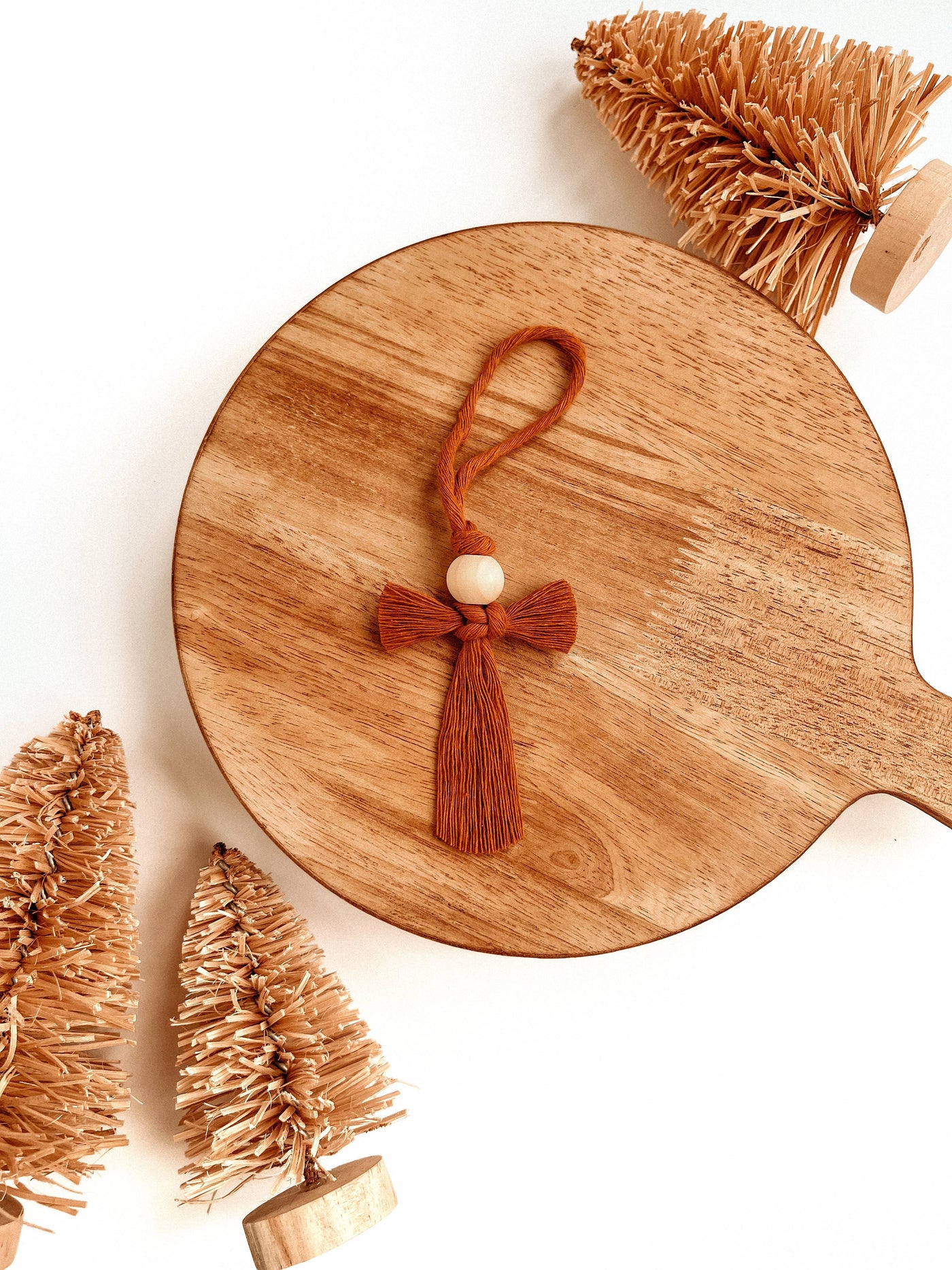 Macrame Ornament | Boho Angel | Christmas Tree Holiday Decor: White