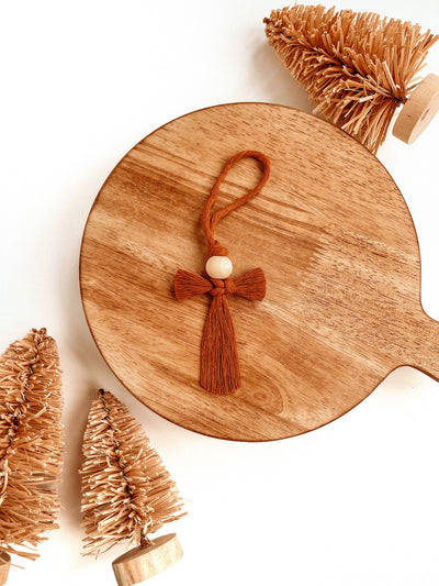 Macrame Ornament | Boho Angel | Christmas Tree Holiday Decor: White