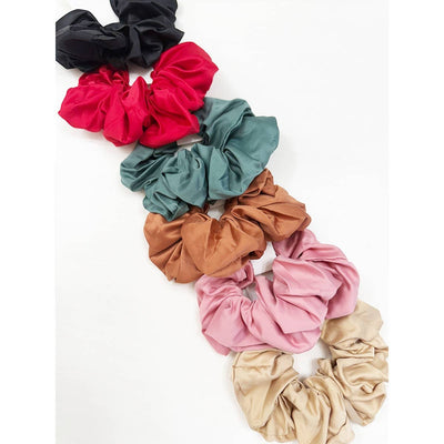 Dull Satin Fabric Large Scrunchie: MIX COLOR / ONE