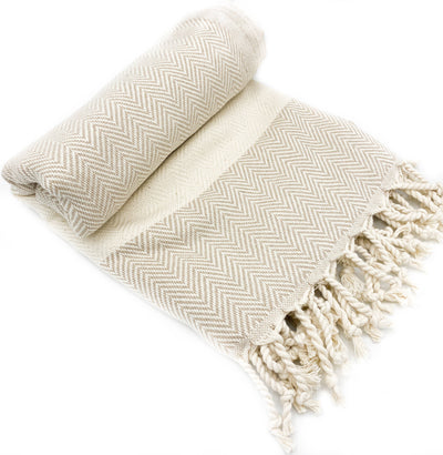 Herringbone Turkish Towel | Peshtemal: Gray