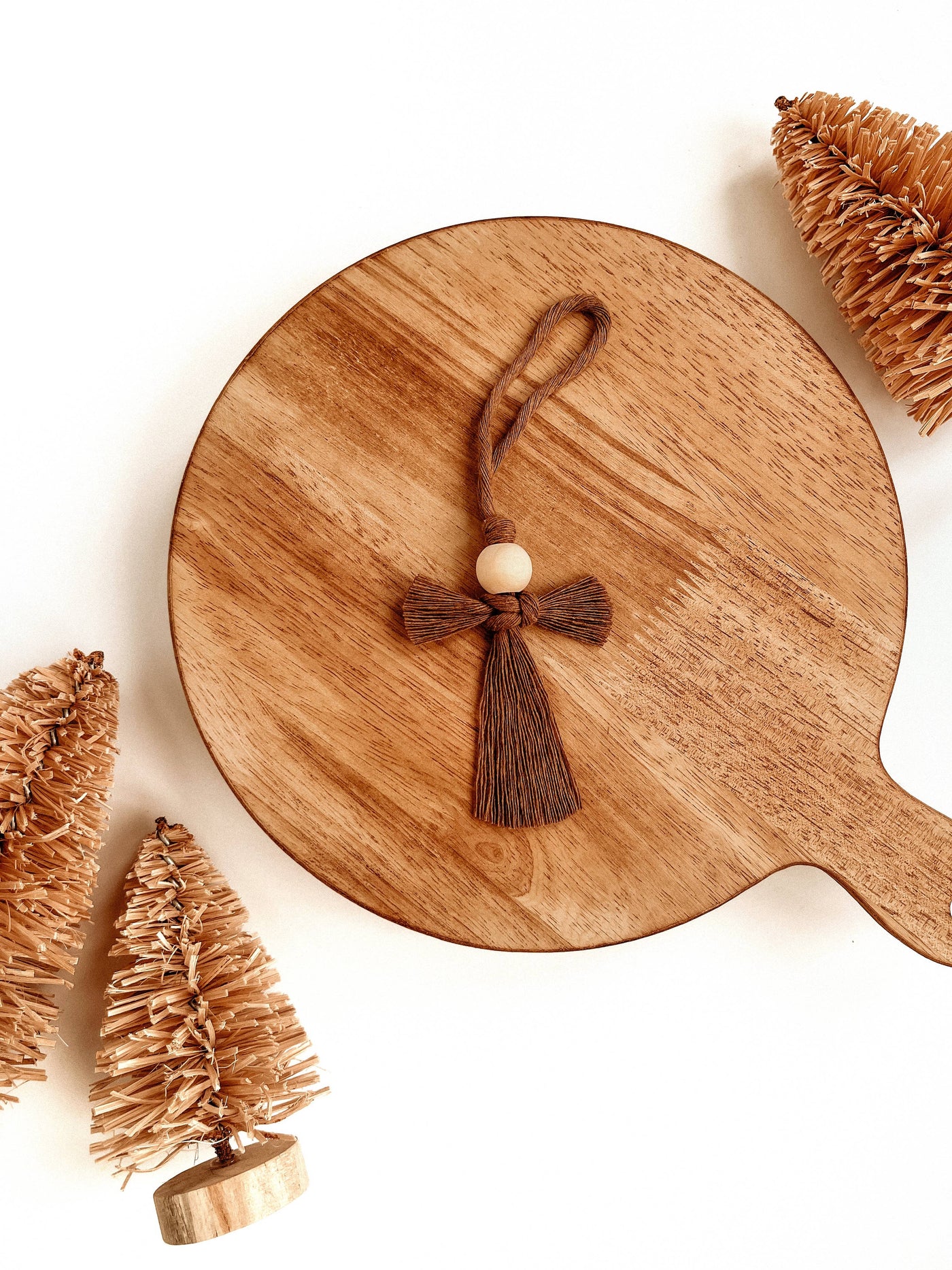 Macrame Ornament | Boho Angel | Christmas Tree Holiday Decor: White