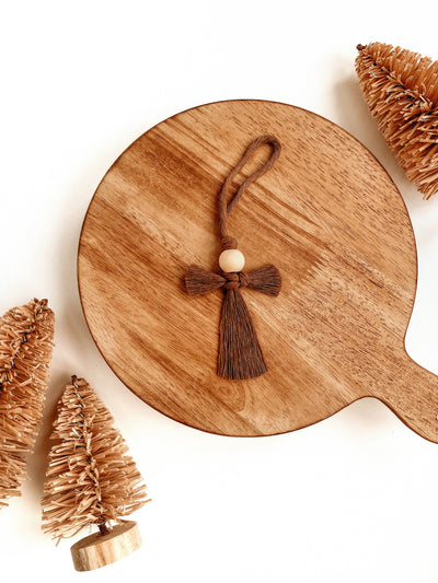 Macrame Ornament | Boho Angel | Christmas Tree Holiday Decor: White