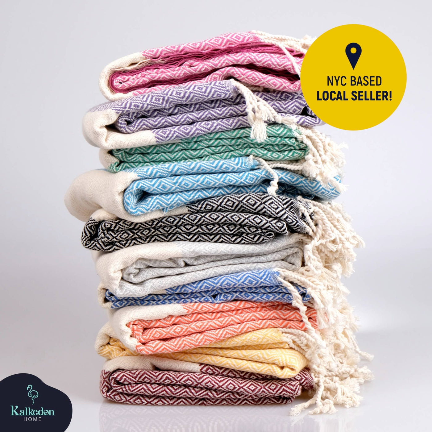 Turkish Towel | Peshtemal | Sand Resistant Beach Towel: Orange