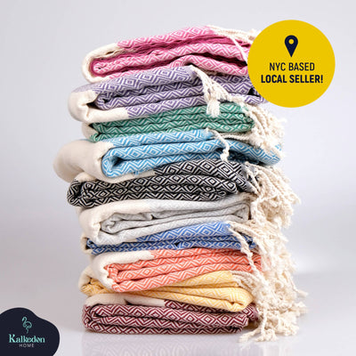Turkish Towel | Peshtemal | Sand Resistant Beach Towel: Orange