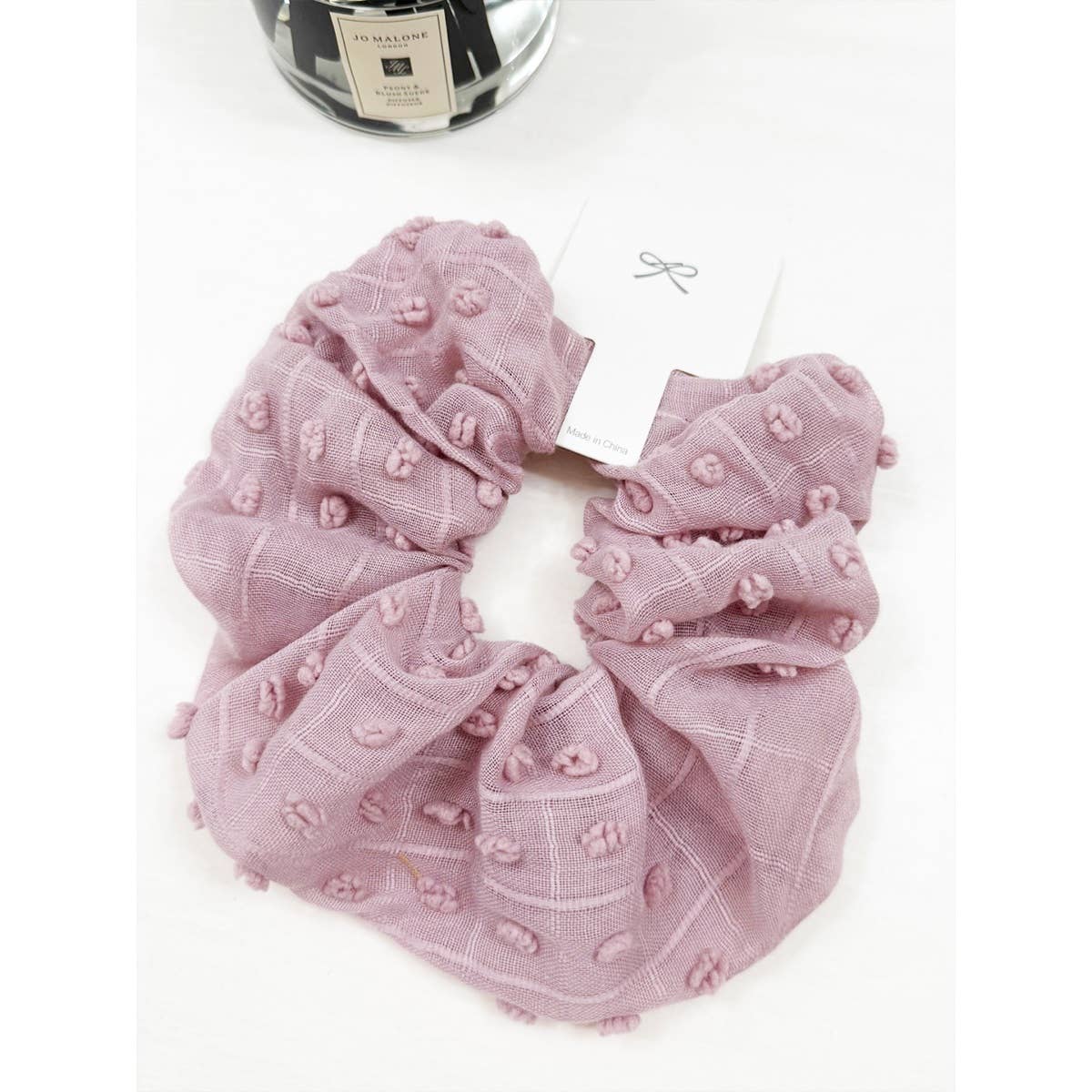 Pompom Textured  Soft Tone Jumbo Scunchie: MIX COLOR / ONE