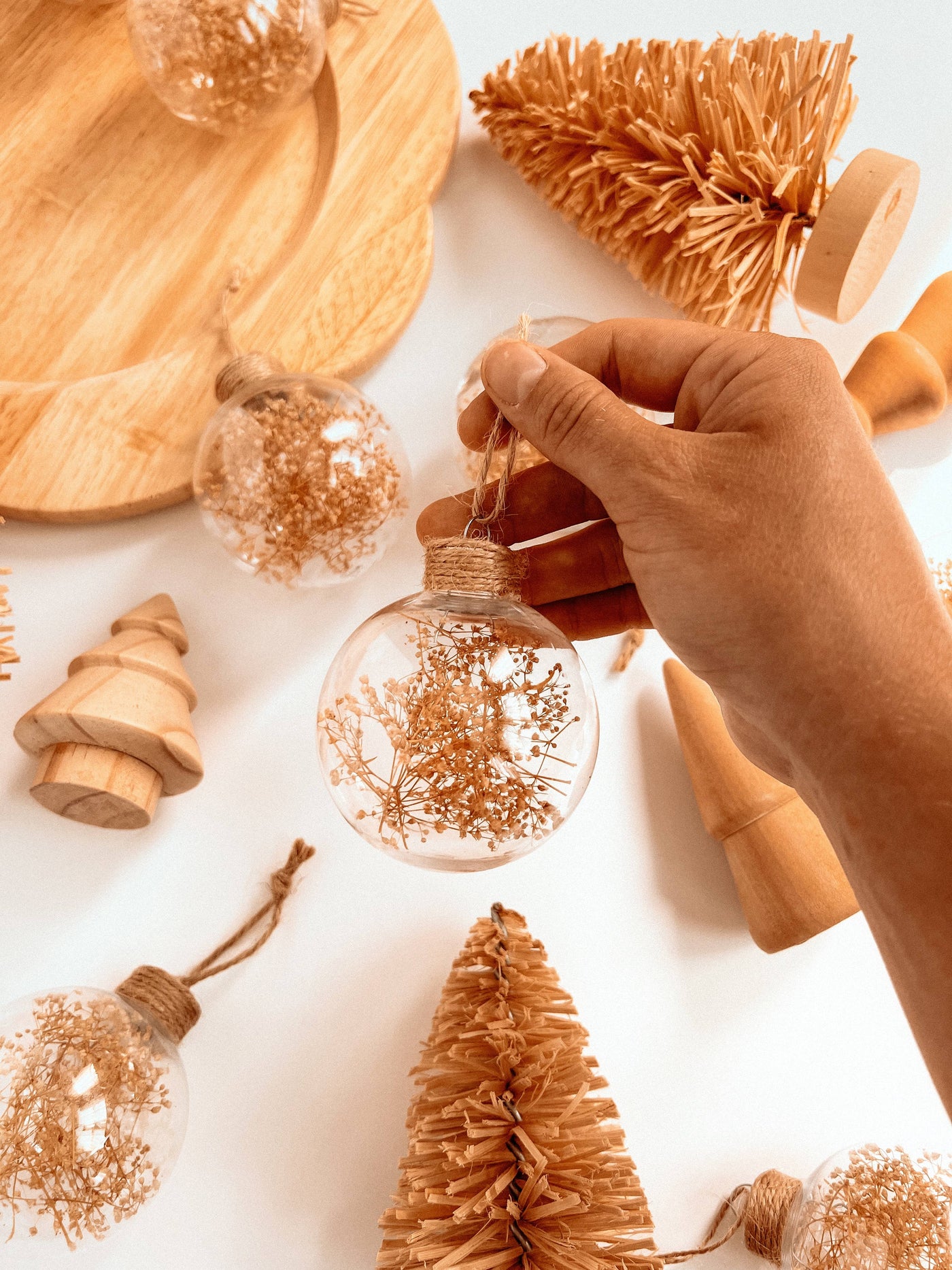 Dried Floral Ornament Bulb | Boho Christmas Tree Decor