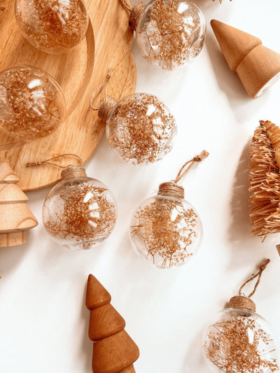 Dried Floral Ornament Bulb | Boho Christmas Tree Decor