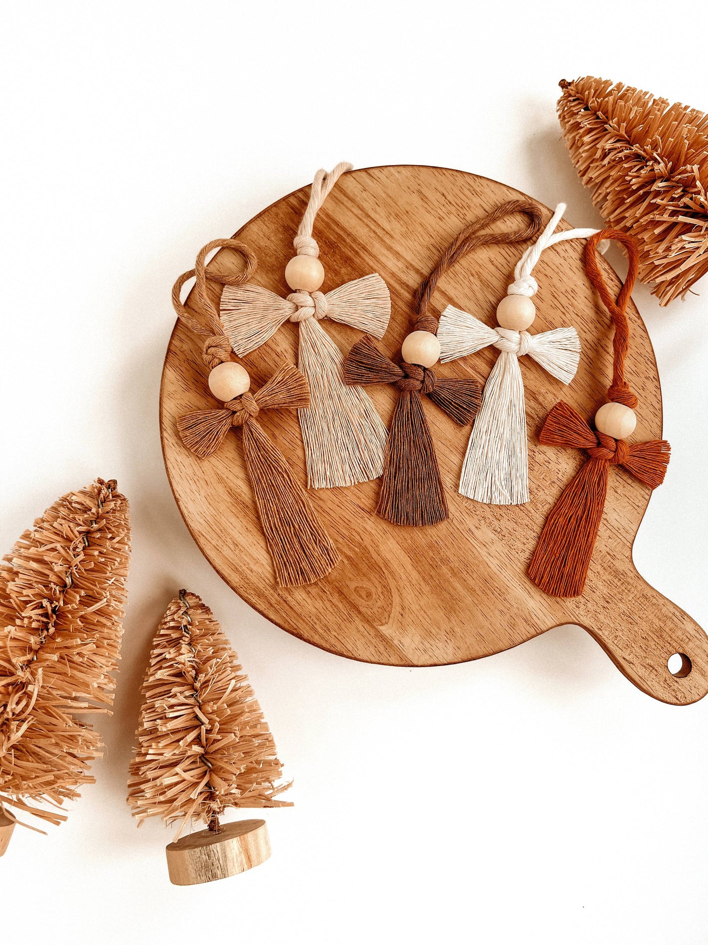 Macrame Ornament | Boho Angel | Christmas Tree Holiday Decor: White