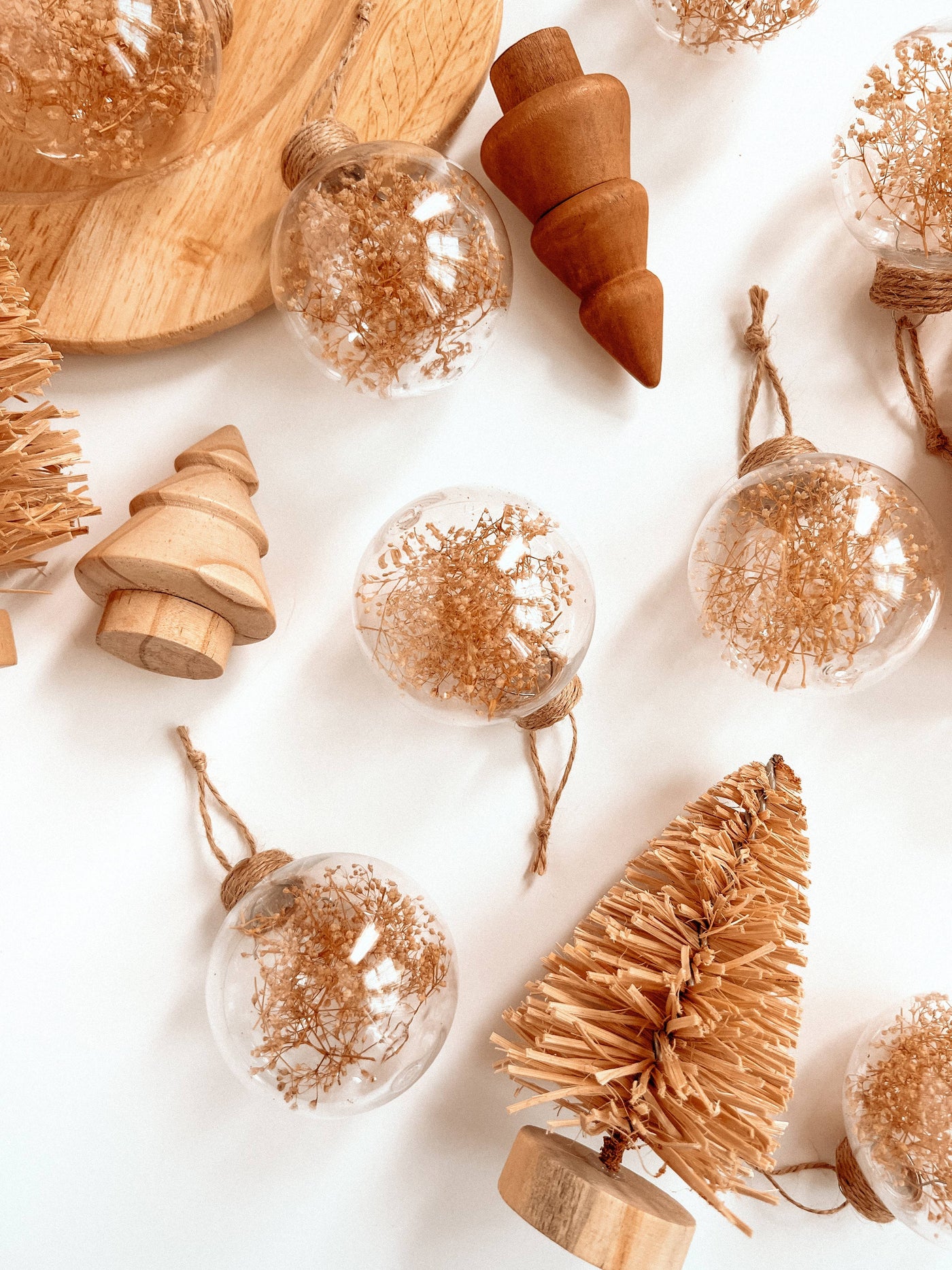 Dried Floral Ornament Bulb | Boho Christmas Tree Decor
