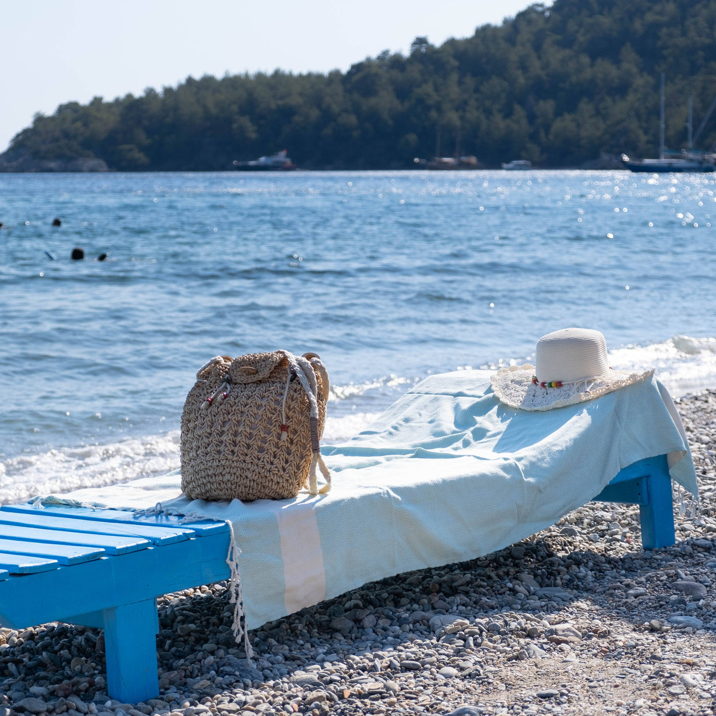 Herringbone Turkish Towel |  Peshtemal: Jean Blue