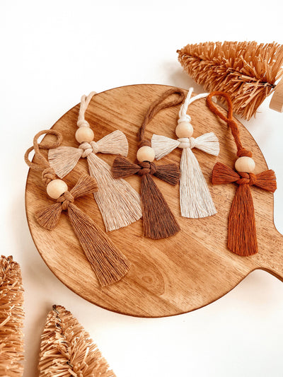 Macrame Ornament | Boho Angel | Christmas Tree Holiday Decor: White