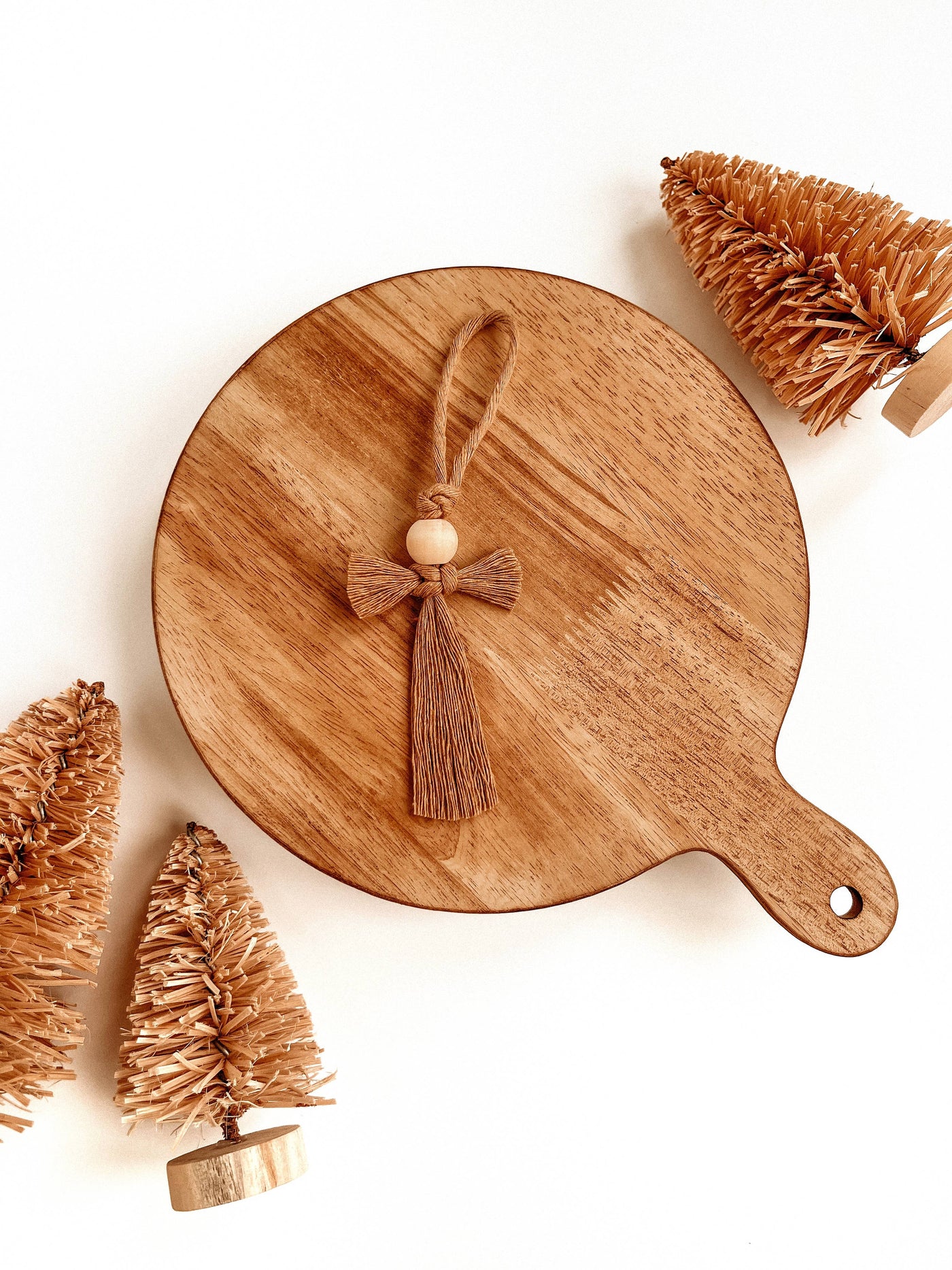 Macrame Ornament | Boho Angel | Christmas Tree Holiday Decor: White