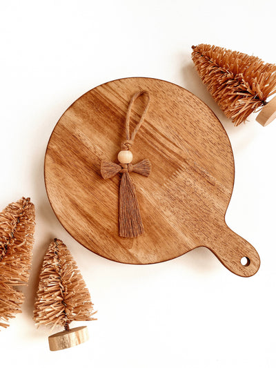 Macrame Ornament | Boho Angel | Christmas Tree Holiday Decor: White