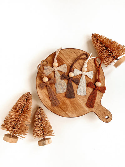 Macrame Ornament | Boho Angel | Christmas Tree Holiday Decor: White