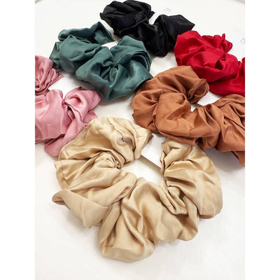 Dull Satin Fabric Large Scrunchie: MIX COLOR / ONE