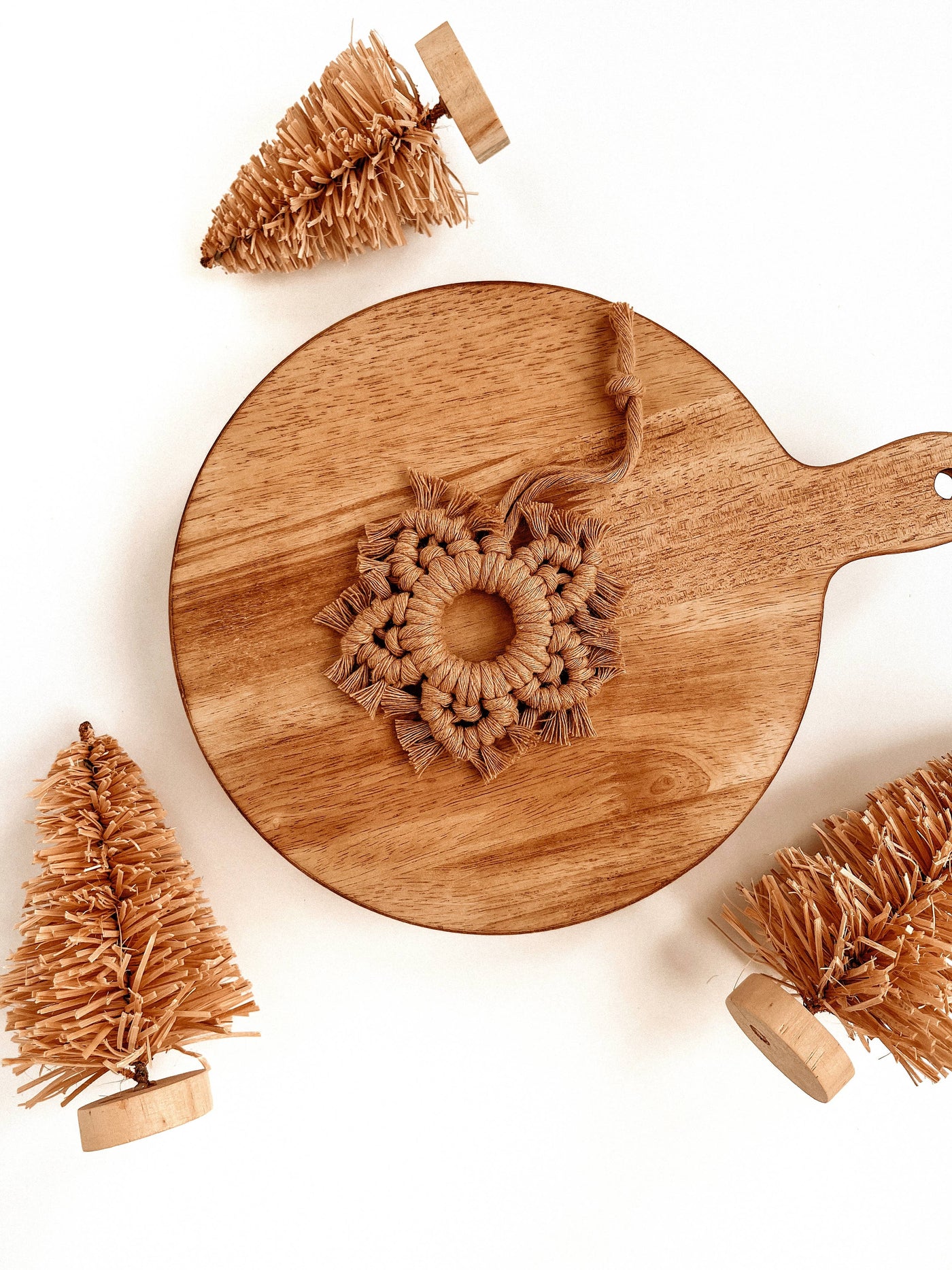 Macrame Ornament | Boho Snowflake | Christmas Tree Decor: White