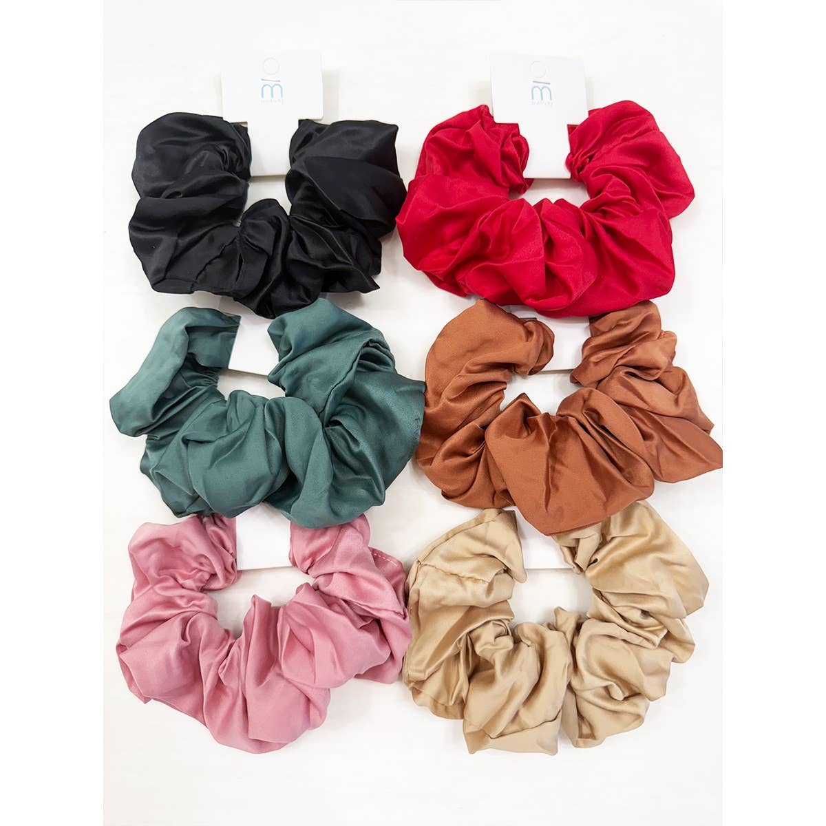 Dull Satin Fabric Large Scrunchie: MIX COLOR / ONE