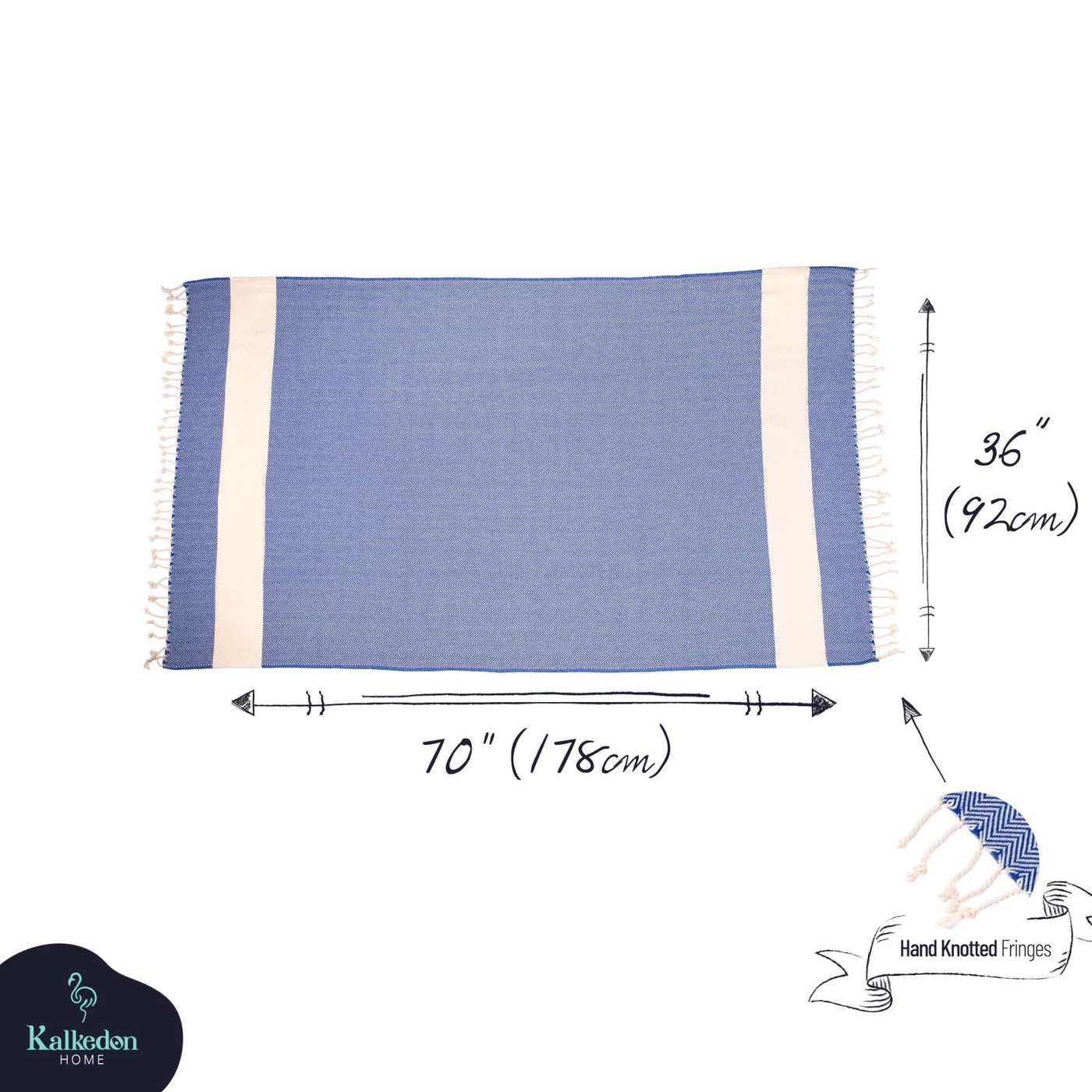 Herringbone Turkish Towel |  Peshtemal: Jean Blue