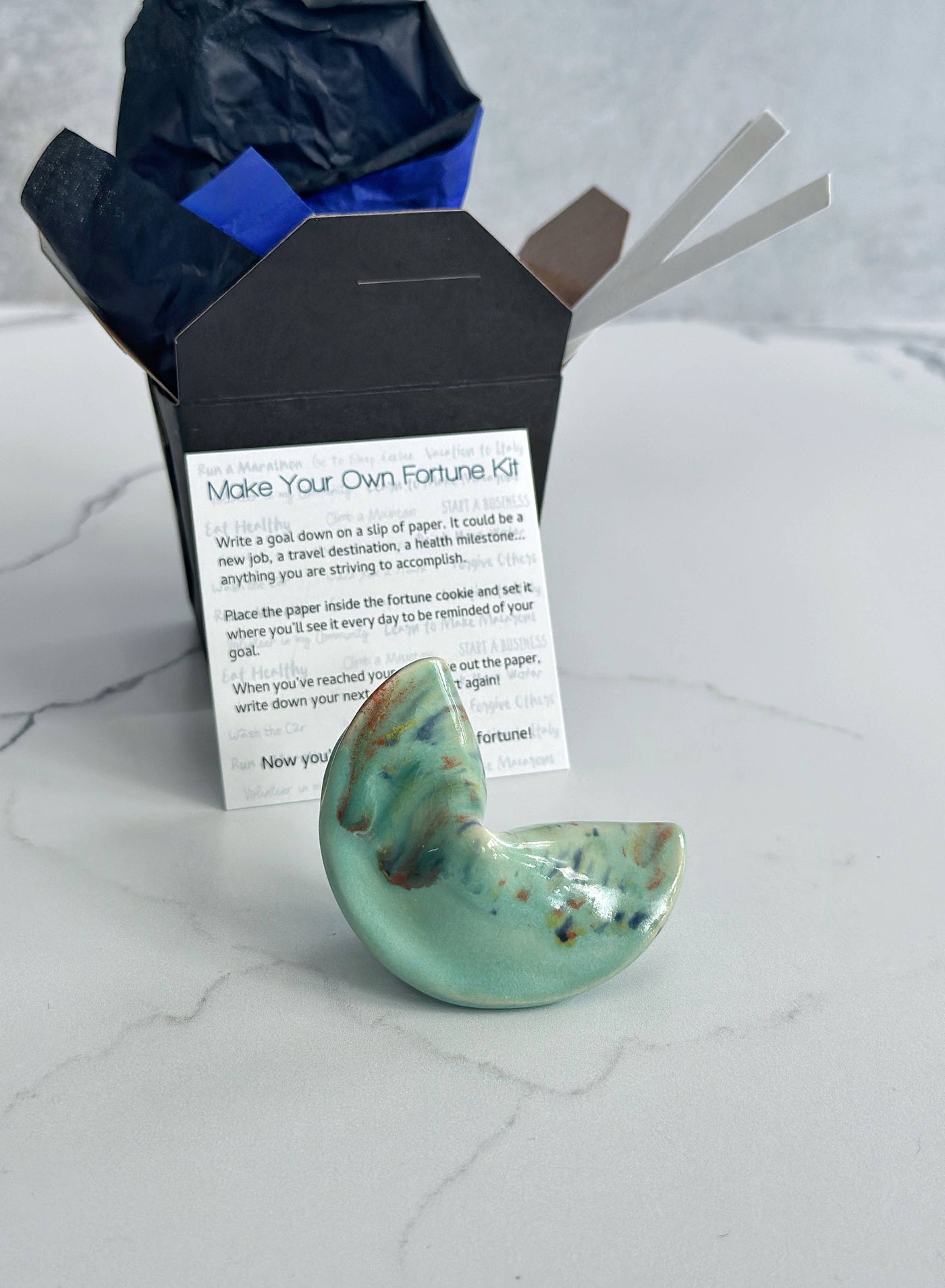 Seafoam Make Your Own Fortune Kit: Takeout Box