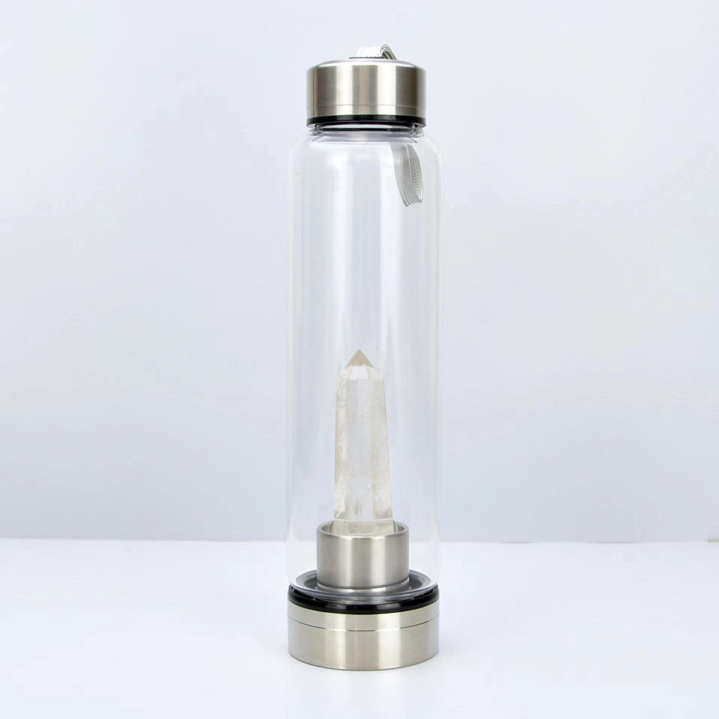 Crystal-Infused Glass Water Bottle