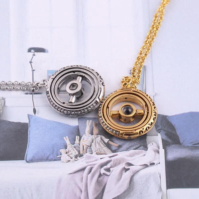 Astronomical Ball Love Projection Rotating Necklace