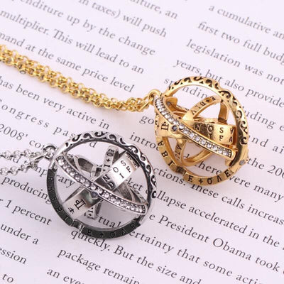 Astronomical Ball Love Projection Rotating Necklace