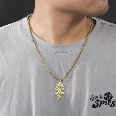 Stainless Steel Kabbalah Tree of Life Pendant Necklace