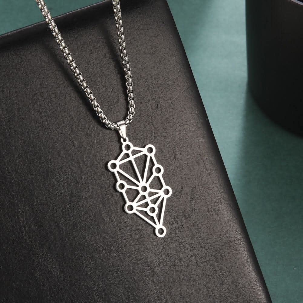 Stainless Steel Kabbalah Tree of Life Pendant Necklace