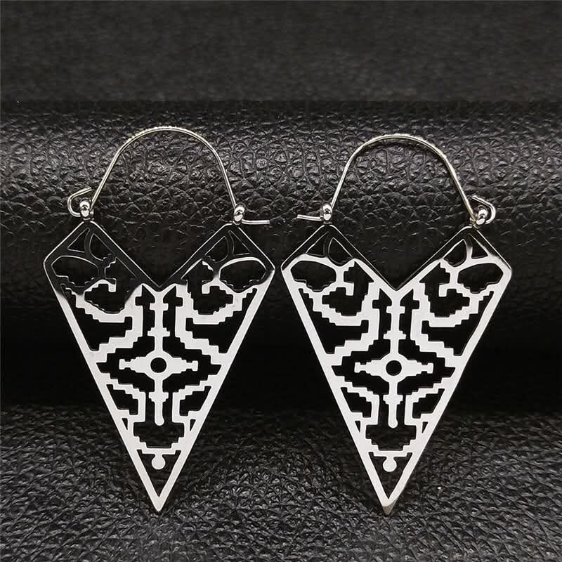 Stainless Steel Geometric Triangle Boho Hoop Earrings