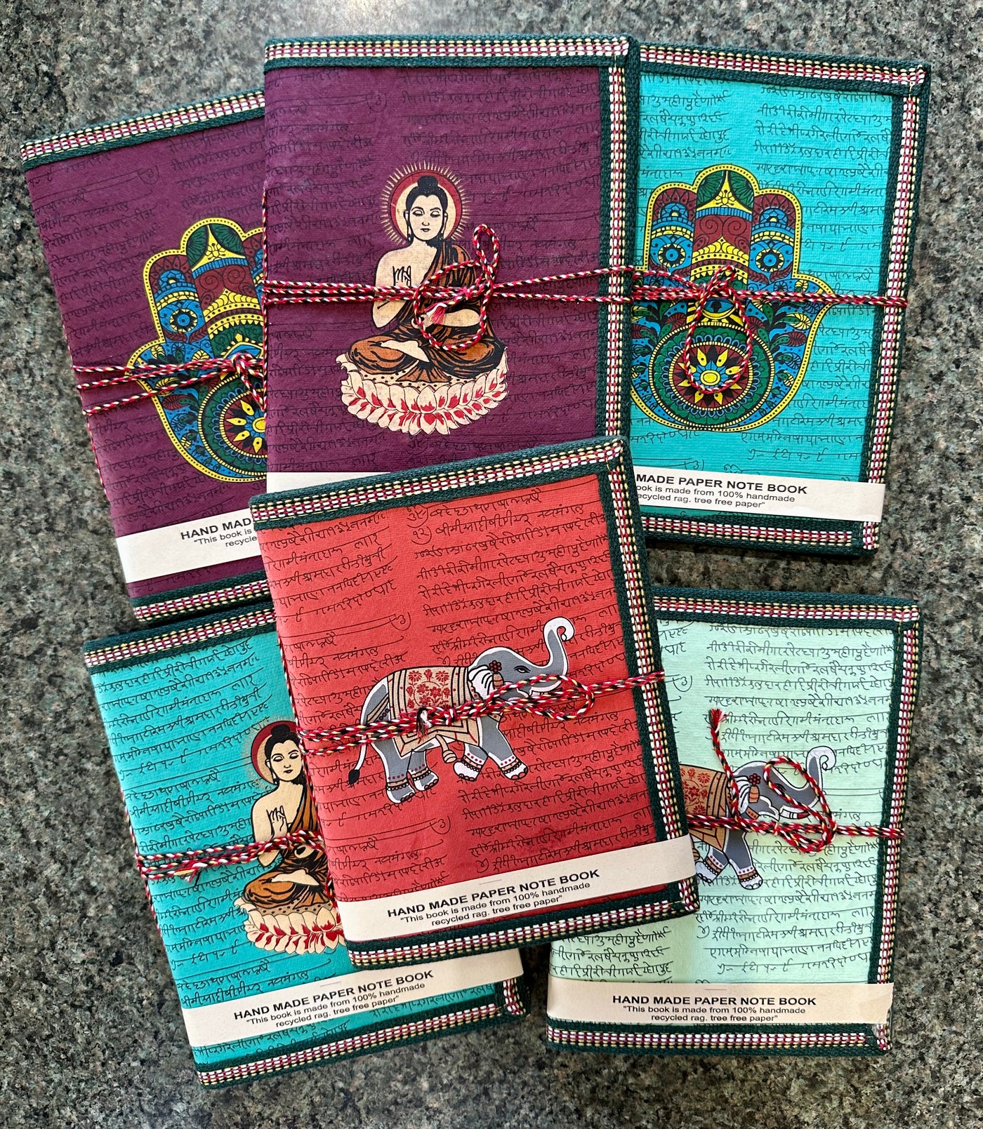 India Handmade Tree-Free Paper Notebook 8x6