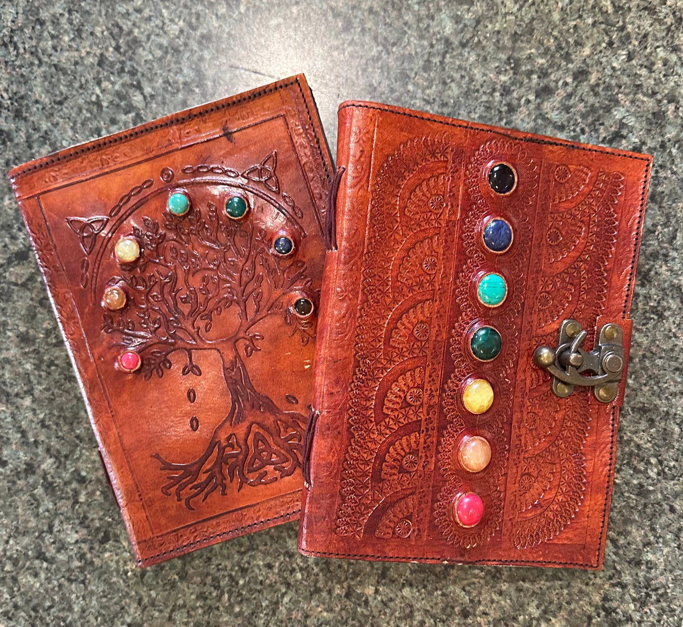 Handmade in India Leather Crystal Journal Notebook 6x4