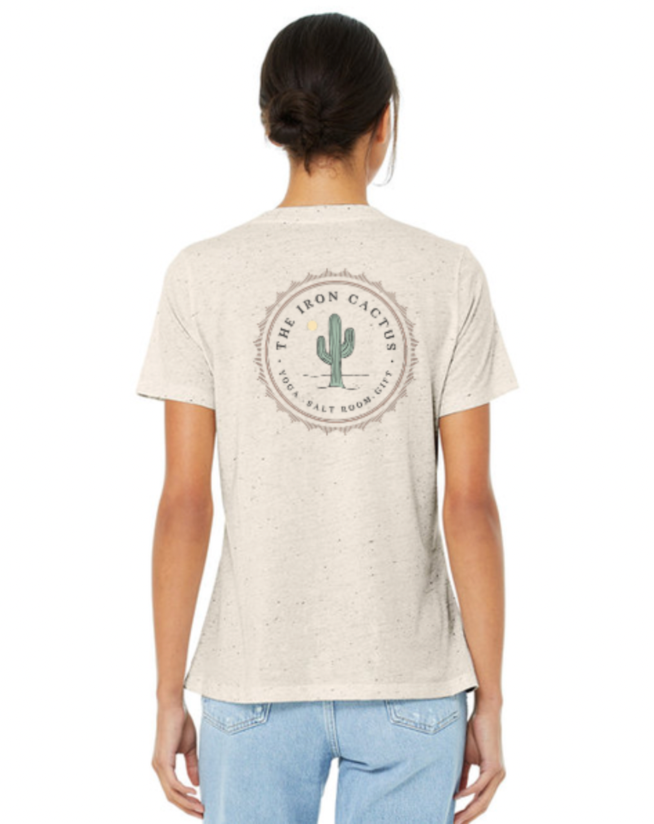 The Iron Cactus Women's V-Neck T-Shirt Ivory