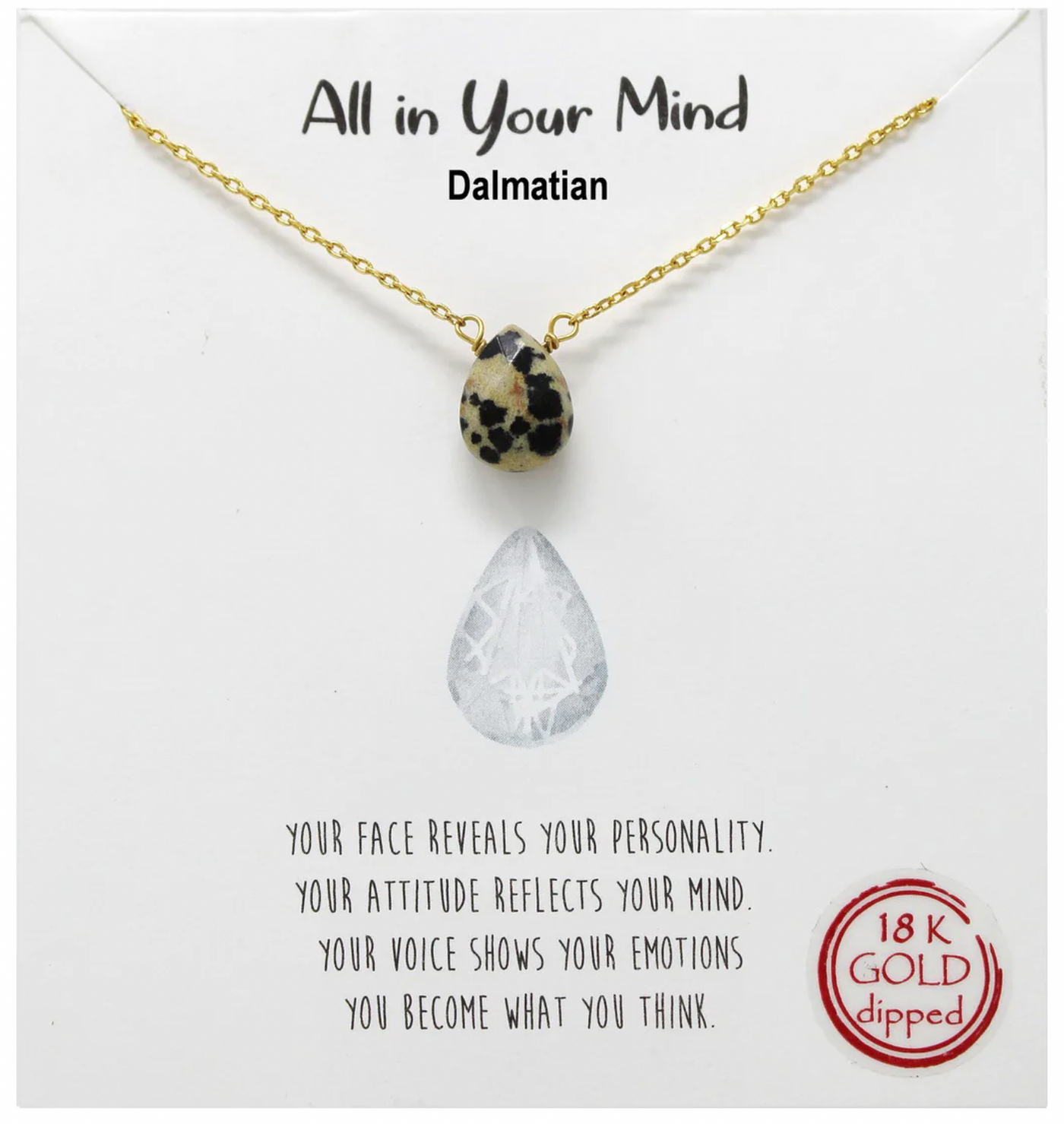 All In Your Mind: Semi Precious Stone Pendant - Dalmatian