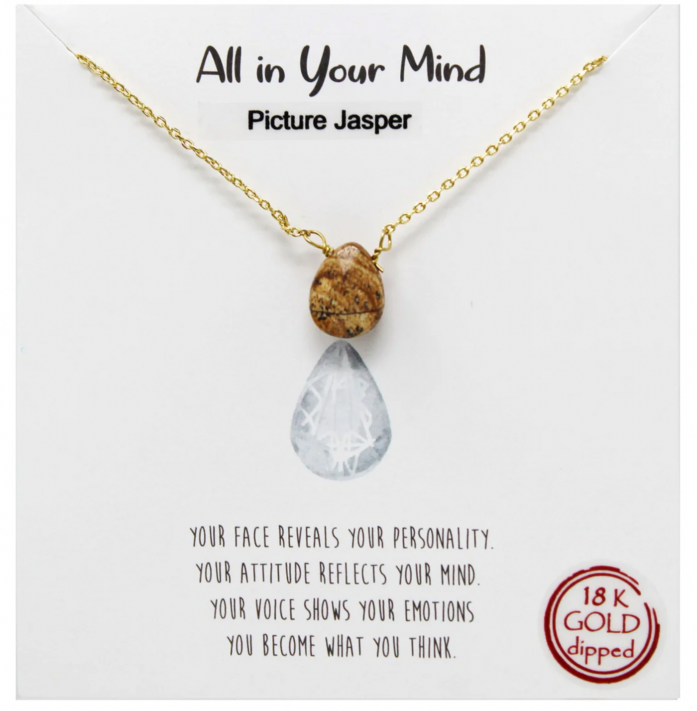 All In Your Mind: Semi Precious Stone Pendant - Picture Jasper