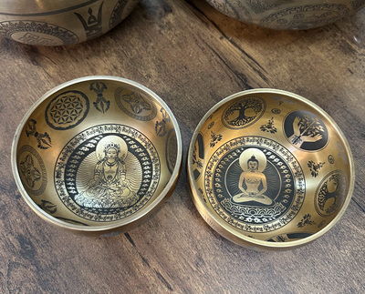 4-5" Tibetan Singing Bowl – Sacred Mantra Design