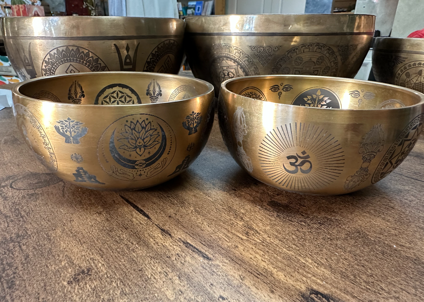 4-5" Tibetan Singing Bowl – Sacred Mantra Design