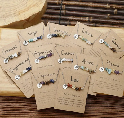 Crystal Stone Zodiac Necklaces