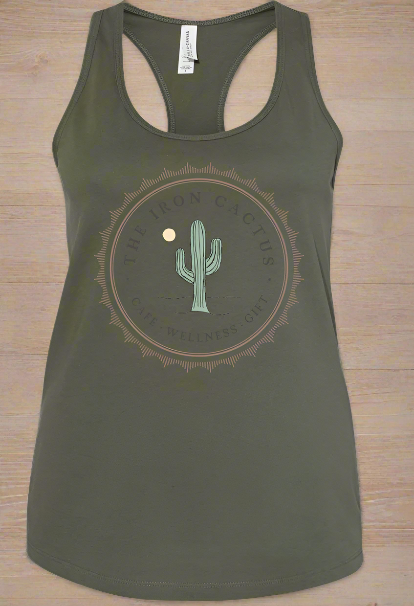 The Iron Cactus Racerback Tank Top Olive